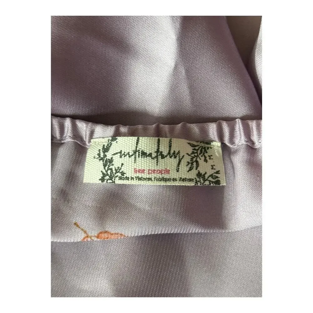 Free People On My Own Floral Satin nightgown purple size Medium M - Picture 9 of 9